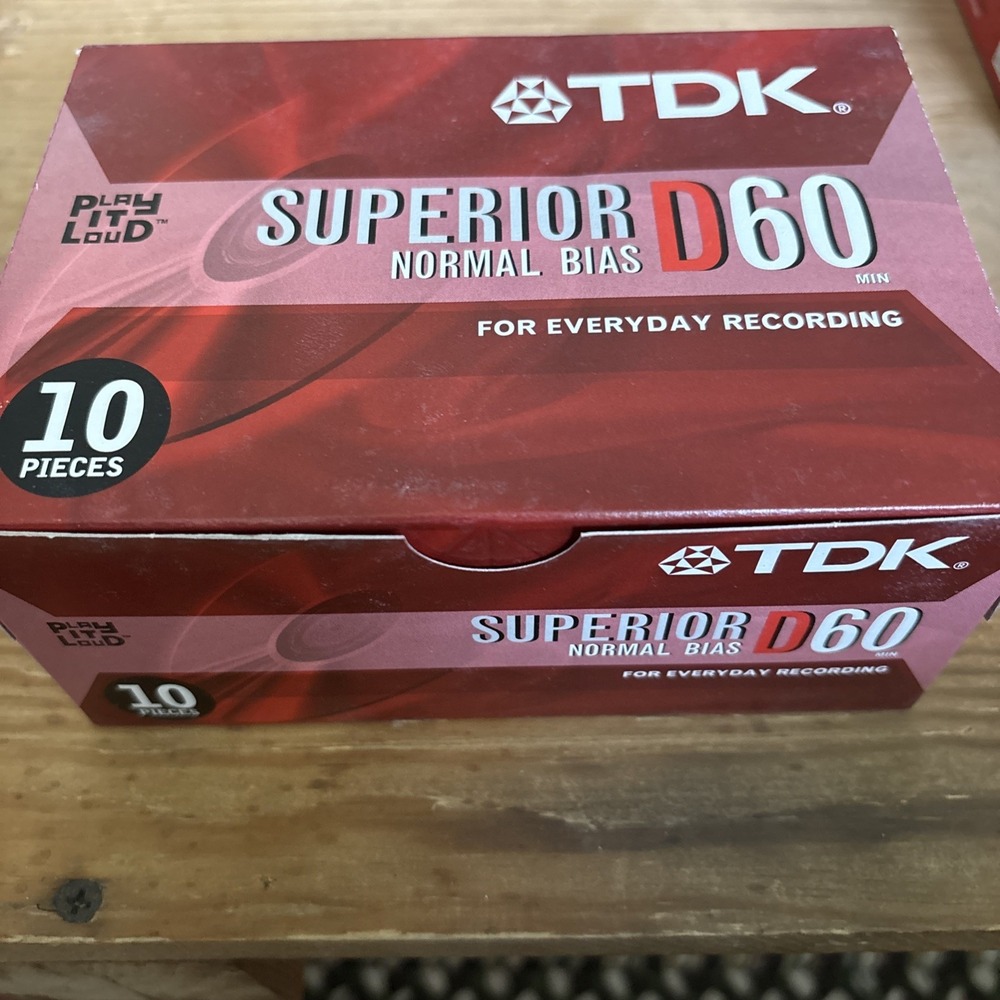 Vintage 1982 TDK  D60 Cassette Tapes‎ Pack Of 10 Sealed New w/ box